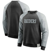 Las Vegas Raiders Darius Rucker Collection Colorblock Pullover Sweatshirt Black/Heather Gray - Fanatics