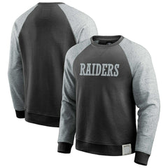 Las Vegas Raiders Darius Rucker Collection Colorblock Pullover Sweatshirt Black/Heather Gray - Fanatics
