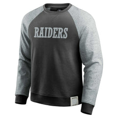 Las Vegas Raiders Darius Rucker Collection Colorblock Pullover Sweatshirt Black/Heather Gray - Fanatics