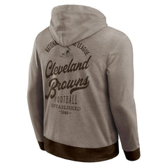 Cleveland Browns Darius Rucker Collection Tonal Knit Pullover Hoodie Brown - Fanatics