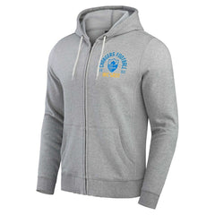 Los Angeles Chargers Darius Rucker Collection Vintage Stripe Full-Zip Hoodie Heather Gray - Fanatics