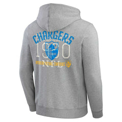 Los Angeles Chargers Darius Rucker Collection Vintage Stripe Full-Zip Hoodie Heather Gray - Fanatics