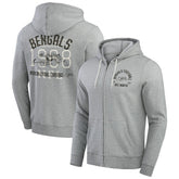 Cincinnati Bengals Darius Rucker Collection Vintage Stripe Full-Zip Hoodie Heather Gray - Fanatics