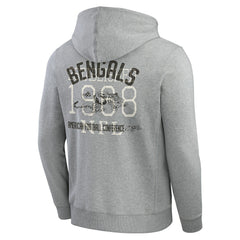 Cincinnati Bengals Darius Rucker Collection Vintage Stripe Full-Zip Hoodie Heather Gray - Fanatics