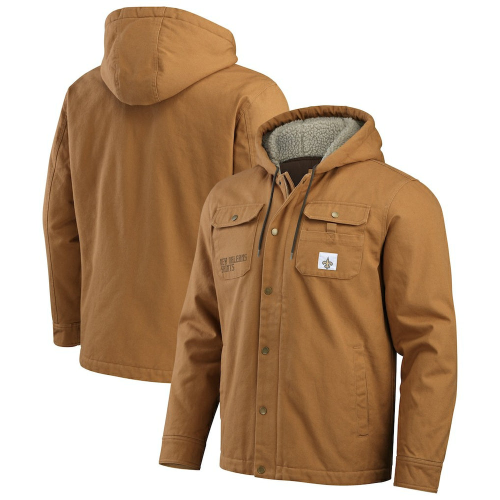 New Orleans Saints Darius Rucker Collection Canvas Full-Zip Hoodie Jacket Tan - Fanatics