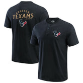Houston Texans Darius Rucker Collection Washed Henley T-Shirt Black - Fanatics