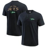 New York Jets Darius Rucker Collection Washed Henley T-Shirt Black - Fanatics