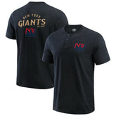 New York Giants Darius Rucker Collection Washed Henley T-Shirt Black - Fanatics