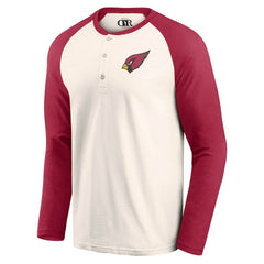 Arizona Cardinals Darius Rucker Collection Raglan Henley T-Shirt Cream/Cardinal - Fanatics