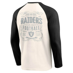 Las Vegas Raiders Darius Rucker Collection Raglan Henley T-Shirt Cream/Black - Fanatics