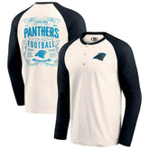 Carolina Panthers Darius Rucker Collection Raglan Henley T-Shirt Cream/Black - Fanatics