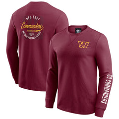 Washington Commanders Darius Rucker Collection Washed Waffle-Knit Long Sleeve T-Shirt Burgundy - Fanatics