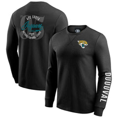 Jacksonville Jaguars Darius Rucker Collection Washed Waffle-Knit Long Sleeve T-Shirt Black - Fanatics