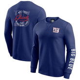 New York Giants Darius Rucker Collection Washed Waffle-Knit Long Sleeve T-Shirt Royal - Fanatics