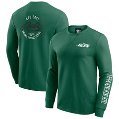 New York Jets Darius Rucker Collection Washed Waffle-Knit Long Sleeve T-Shirt Green - Fanatics