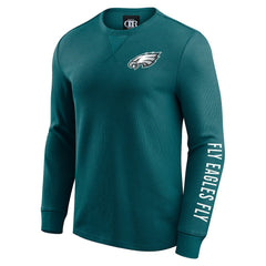 Philadelphia Eagles Darius Rucker Collection Washed Waffle-Knit Long Sleeve T-Shirt Kelly Green - Fanatics