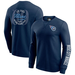 Tennessee Titans Darius Rucker Collection Washed Waffle-Knit Long Sleeve T-Shirt Navy - Fanatics