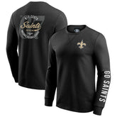 New Orleans Saints Darius Rucker Collection Washed Waffle-Knit Long Sleeve T-Shirt Black - Fanatics