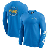 Los Angeles Chargers Darius Rucker Collection Washed Waffle-Knit Long Sleeve T-Shirt Powder Blue - Fanatics