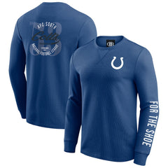 Indianapolis Colts Darius Rucker Collection Washed Waffle-Knit Long Sleeve T-Shirt Royal - Fanatics