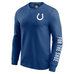 Indianapolis Colts Darius Rucker Collection Washed Waffle-Knit Long Sleeve T-Shirt Royal - Fanatics