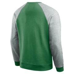 New York Jets Darius Rucker Collection Throwback Color Block Raglan Pullover Sweatshirt Kelly Green/Heather Gray - Fanatics
