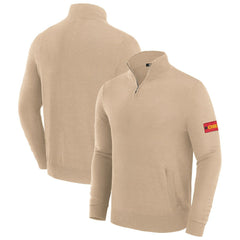 Kansas City Chiefs J. Palmer Franchise Quarter-Zip Sweater Tan - NFL