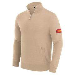 Kansas City Chiefs J. Palmer Franchise Quarter-Zip Sweater Tan - NFL