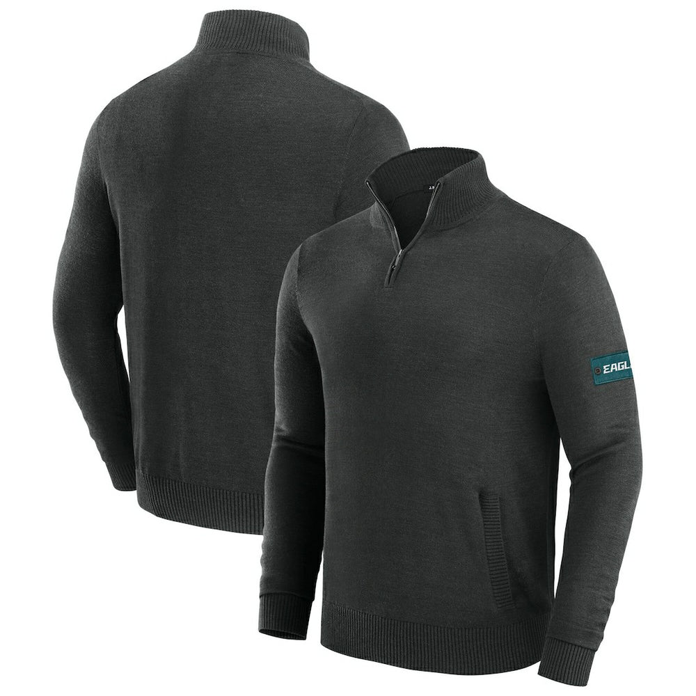 Philadelphia Eagles J. Palmer Franchise Quarter-Zip Sweater Black - NFL