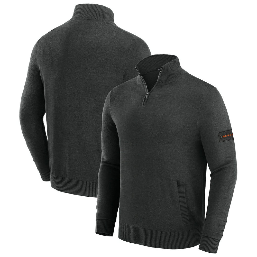 Cincinnati Bengals J. Palmer Franchise Quarter-Zip Sweater Black - NFL