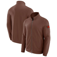 Cleveland Browns J. Palmer QB1 Full-Zip Sweatshirt Tan - NFL