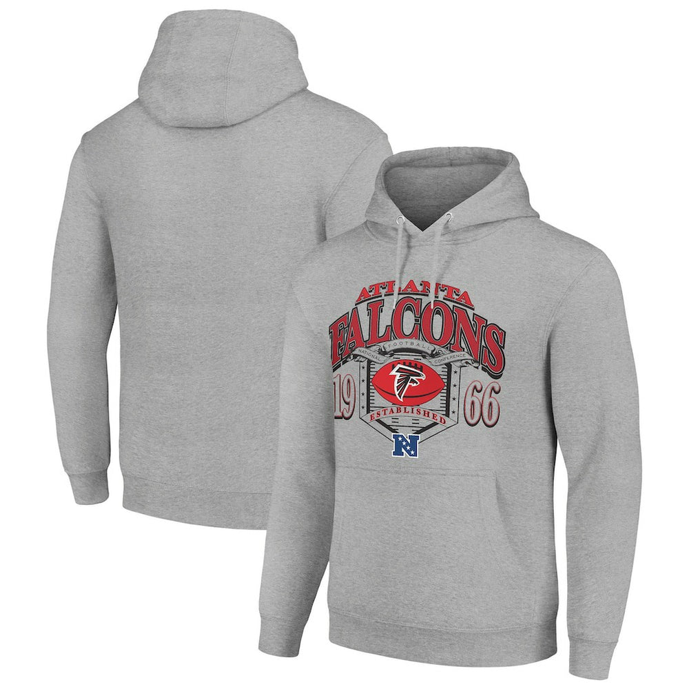 Atlanta Falcons Starter 80s Retro Pullover Hoodie Heather Gray - NFL