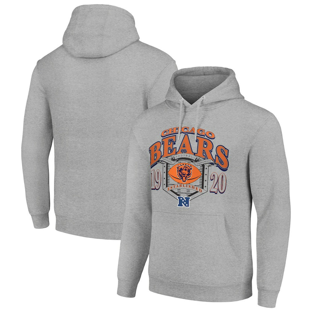 Chicago Bears Starter 80s Retro Pullover Hoodie Heather Gray - NFL