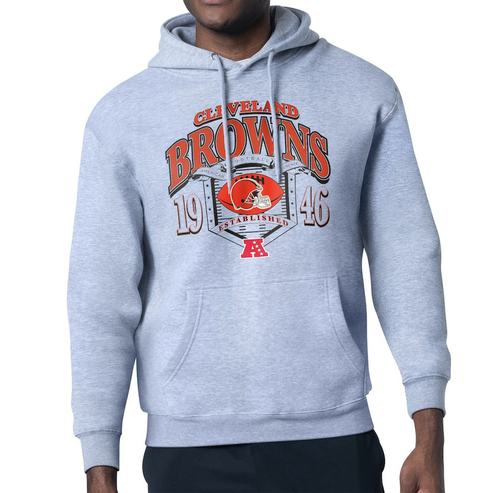 Cleveland Browns Starter 80s Retro Pullover Hoodie Heather Gray - NFL