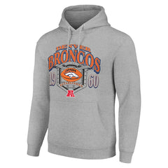 Denver Broncos Starter 80s Retro Pullover Hoodie Heather Gray - NFL