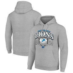 Detroit Lions Starter 80s Retro Pullover Hoodie Heather Gray - NFL