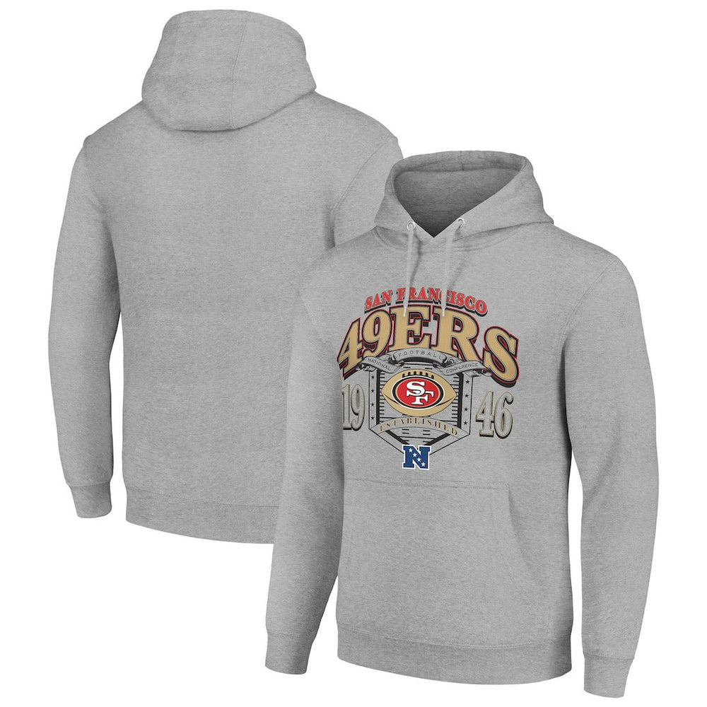 San Francisco 49ers Starter 80s Retro Pullover Hoodie Heather Gray - NFL