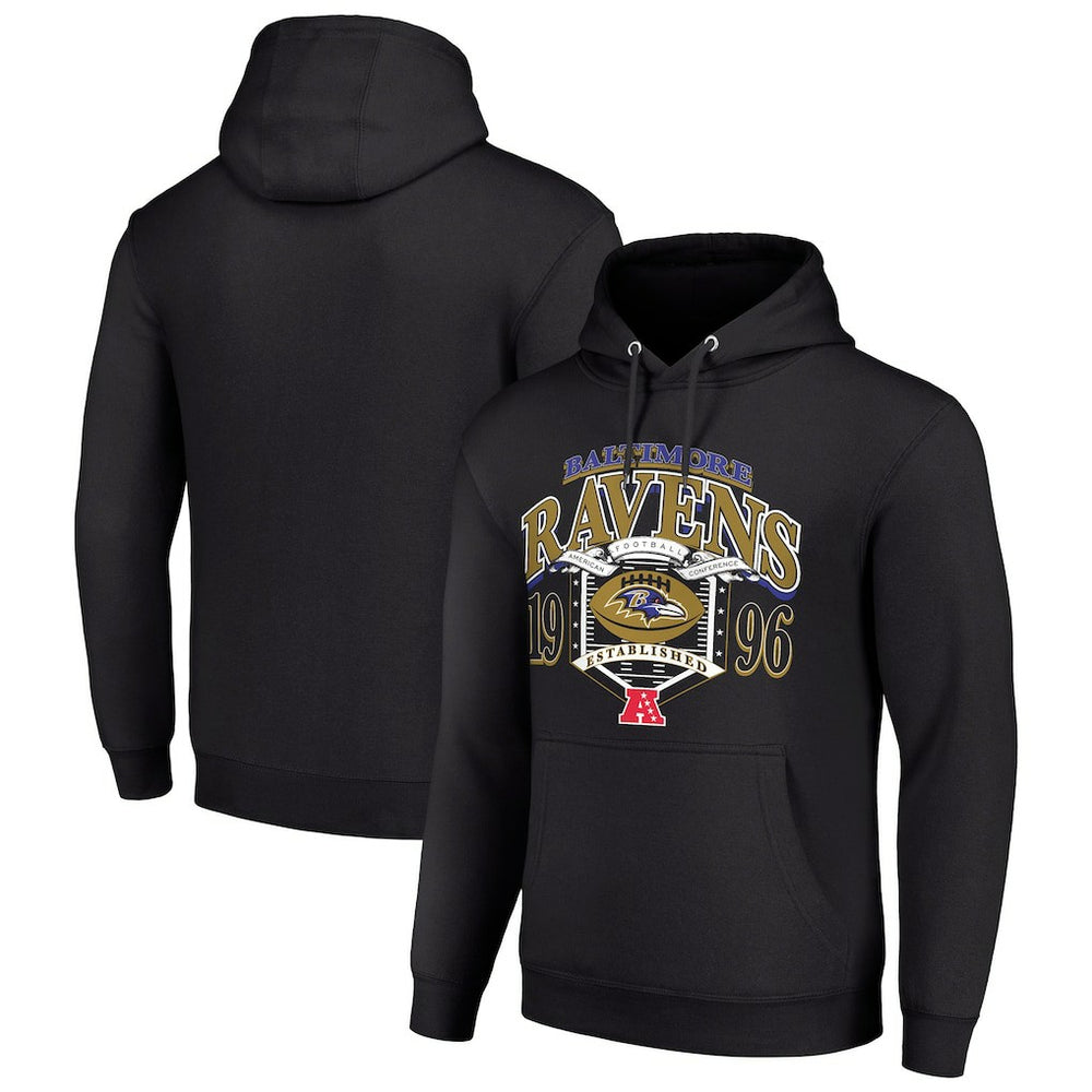 Baltimore Ravens Starter 80s Retro Pullover Hoodie Black - NFL