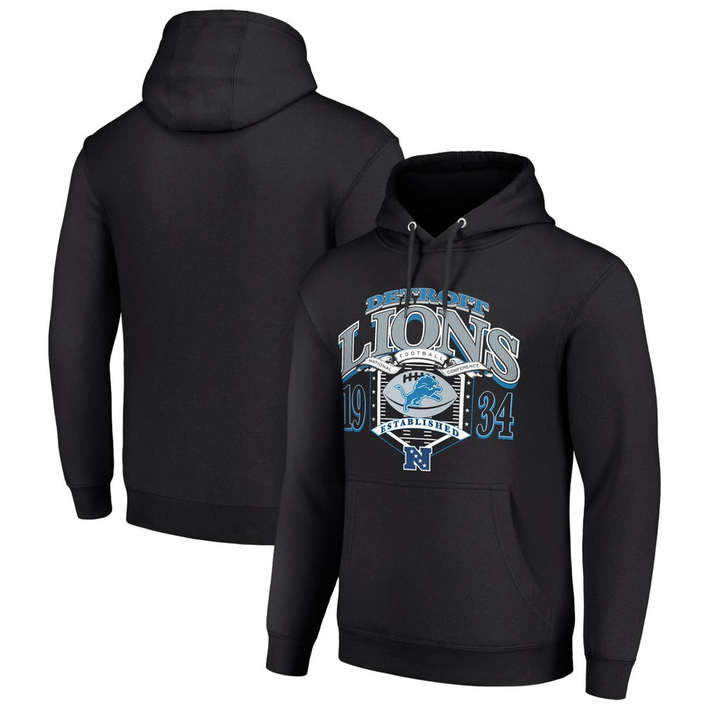 Detroit Lions Starter 80s Retro Pullover Hoodie Black - NFL