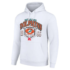 Miami Dolphins Starter 80s Retro Pullover Hoodie White - NFL