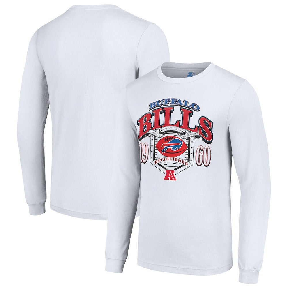 Buffalo Bills Starter Retro Long Sleeve Graphic T-Shirt White - NFL