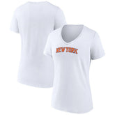 NBA - New York Knicks Women's Wordmark Home V-Neck T-Shirt - White