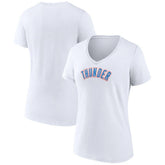 NBA - Oklahoma City Thunder Women's Wordmark Home V-Neck T-Shirt - White