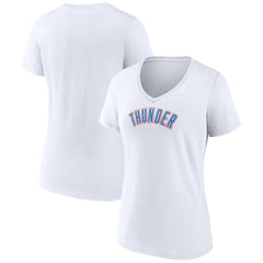 NBA - Oklahoma City Thunder Women's Wordmark Home V-Neck T-Shirt - White
