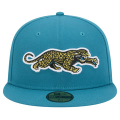 Jacksonville Jaguars New Era Throwback Crawl Omaha 59FIFTY Fitted Hat Teal - NFL
