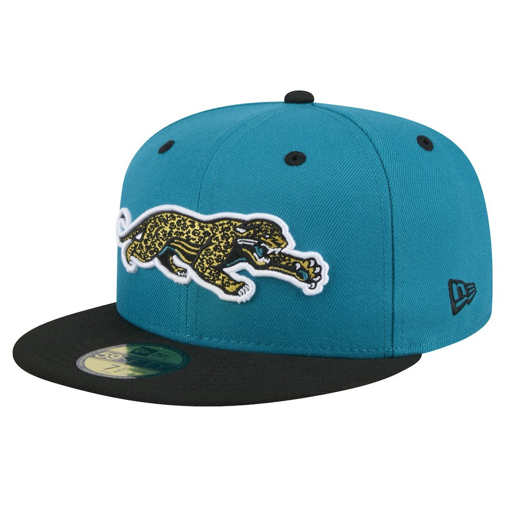 Jacksonville Jaguars New Era Throwback Crawl Flipside Two-Tone 59FIFTY Fitted Hat Teal/Black - NFL