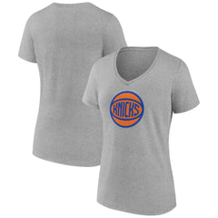 NBA - New York Knicks Women's Alternate Logo V-Neck T-Shirt - Gray