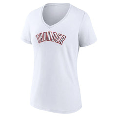 NBA - Oklahoma City Thunder Women's Alternate Logo V-Neck T-Shirt - White