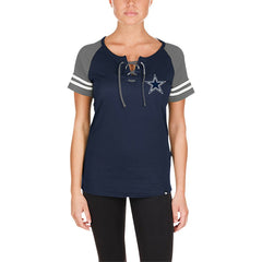 Dallas Cowboys New Era Women's Lace-Up Raglan T-Shirt Navy - NFL