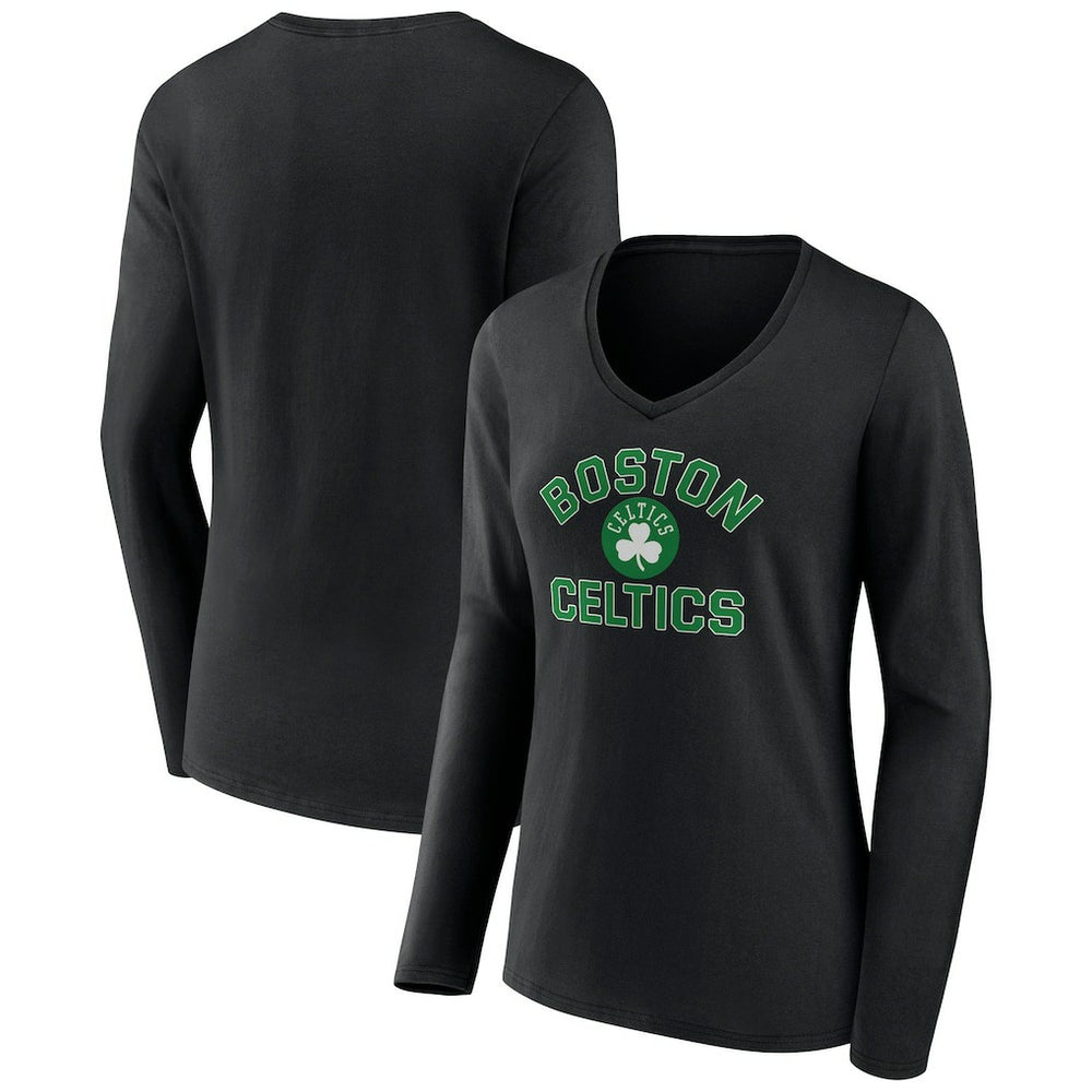 NBA - Boston Celtics Women's Overtime V-Neck Long Sleeve T-Shirt - Black